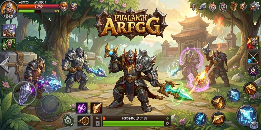 Screenshot gameplay ARPG menampilkan karakter dalam pertempuran epik.