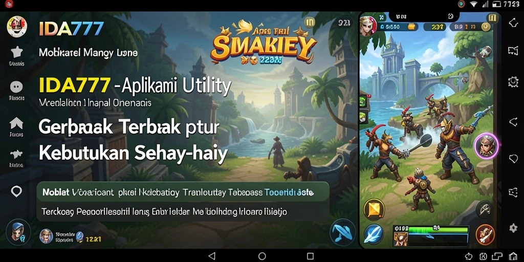 Tampilan utama aplikasi IDA777 yang memperlihatkan fitur-fitur Utility.