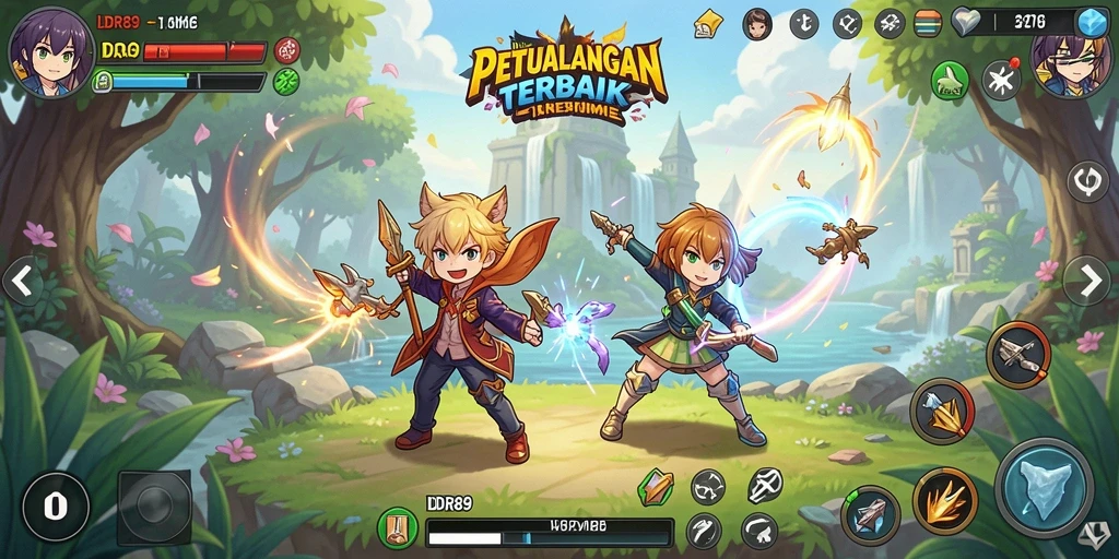 Tampilan gameplay yang mengasyikkan dalam dunia Anime.