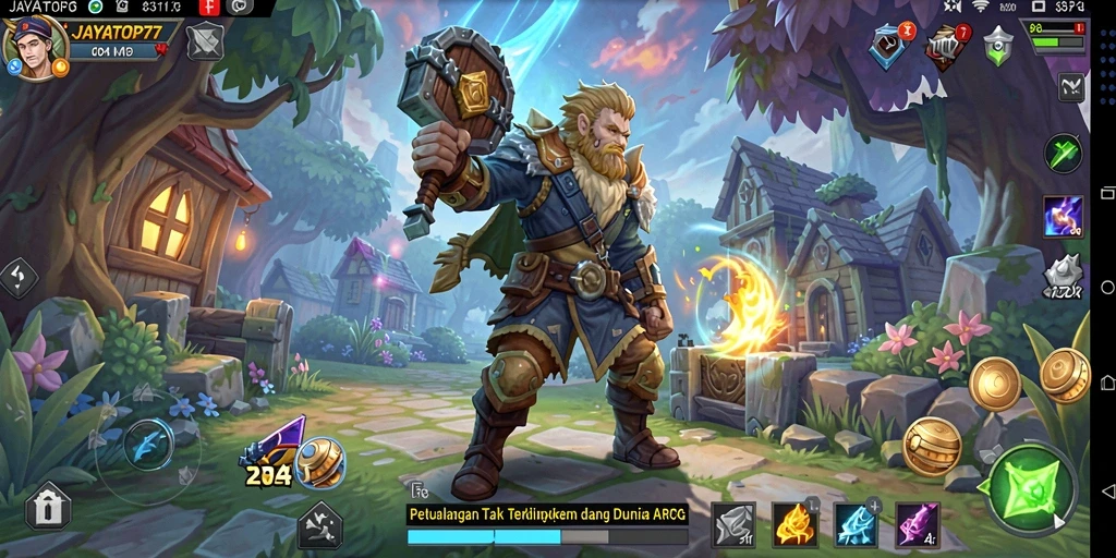 Screenshot JAYATOP77 menampilkan pertempuran epik dalam dunia ARPG.