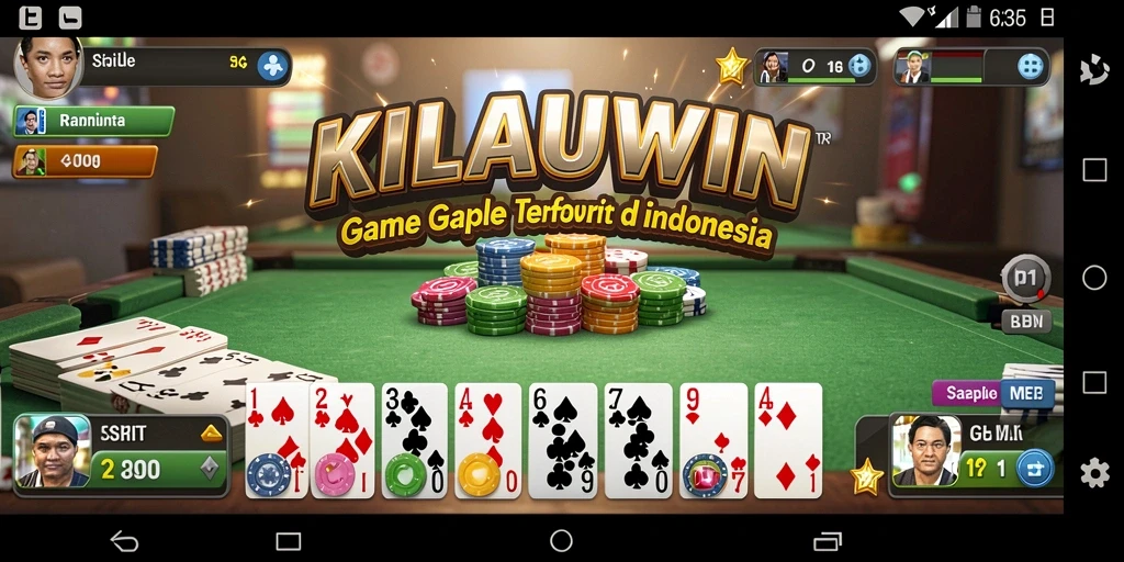 Tampilan gameplay KILAUWIN dengan suasana seru permainan Gaple.