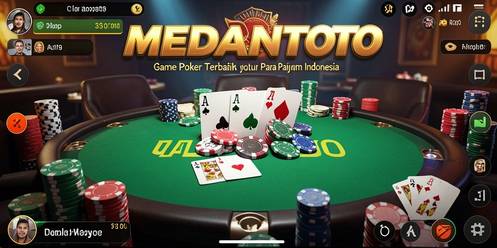 Tampilan gameplay Poker yang mendebarkan di MEDANTOTO.