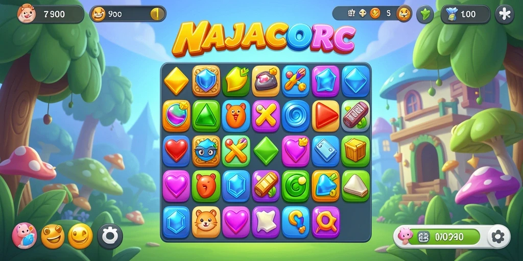Tangkapan layar menampilkan gameplay RAJACORC yang penuh warna.