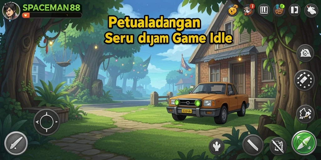 Tampilan gameplay menakjubkan dalam petualangan Idle di SPACEMAN88.